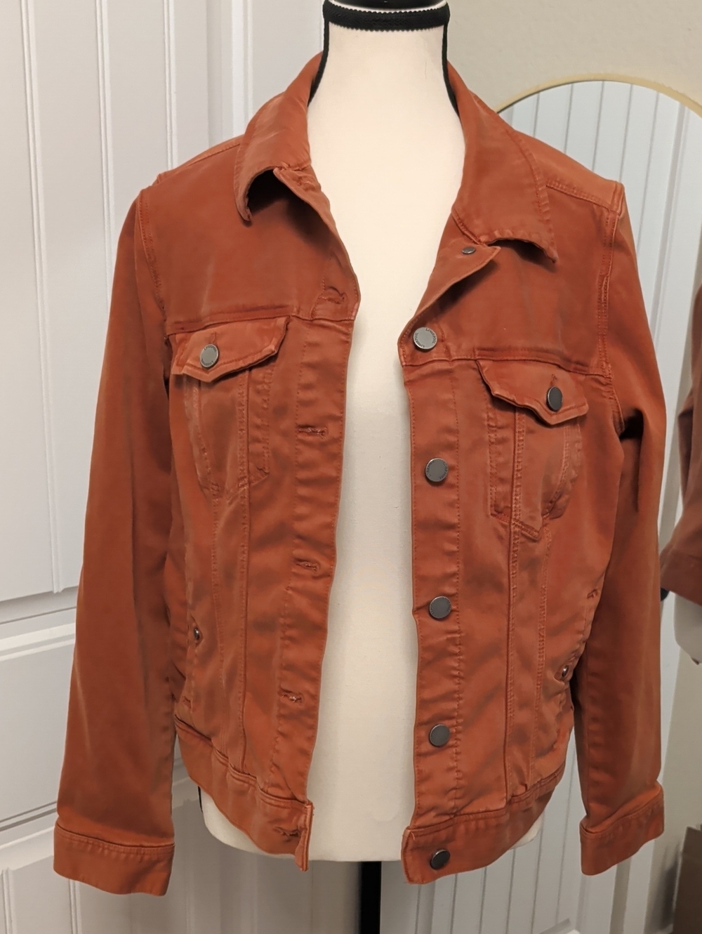 Liverpool Orange Denim Jacket with Branded Snap